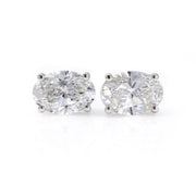 Classic Oval Cut Lab Diamond Four Prongs Ear Studs - LGG Jewelry